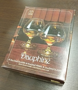 #13965【 DAUPHINE ブランデー・コニャック グラス 4脚セット 】ビンテージ / 昭和レトロ / 現状品 /