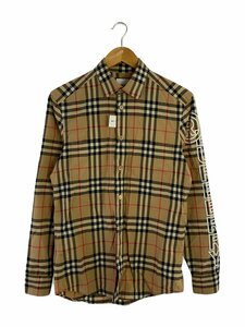 BURBERRY◆長袖シャツ/XS/コットン/BEG/チェック/8029878/ロゴチェック柄長袖シャツ