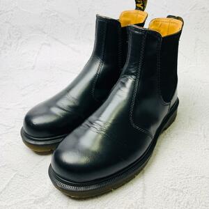 【人気】ドクターマーチン Dr.Martens チェルシーブーツ サイドゴア 黒 ブラック UK4 23cm スムース ショートブーツ レザー サイドゴア