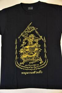 ◆タイのサクヤンTシャツ◆両面プリント◆①◆Lサイズ◆新品◆黒◆