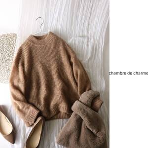 超美品☆シャンブル ドゥ シャーム chambre de charme☆ローゲージモヘアニット Fサイズ☆M-B 0341