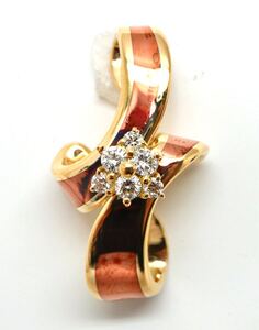 1円〜!!山崎裕見子(ヤマザキユミコ) ▼K18 天然ダイヤモンドペンダントトップ▼N 約5.9g diamond pendant ジュエリー EF5/EF5S473