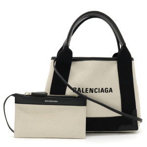 BALENCIAGA バレンシアガ ネイビーカバスXS ロゴ ハンドバッグ トートバッグ 2WAY ショルダーバッグ キャンバス