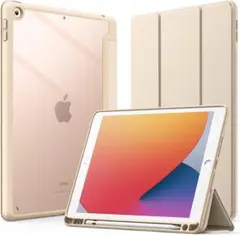 iPad 10.2インチケース　第9/8/7世代Pencil収納　ゴールド