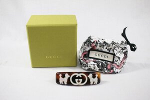 ◎ 美品 GUCCI グッチ バレッタ インターロッキングGＧ べっ甲柄 プードル ヘアアクセサリー レディース