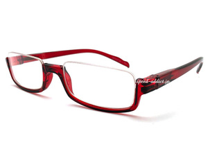 SQUARE UNDER RIM NARROW SUNGLASS RED × CLEAR/スクエアアンダーリムナローサングラスレッドコスプレイヤー衣装アニメ撮影会コミケ小道具