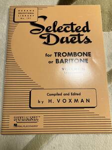 Voxman,H. ヴォックスマン編 Selected Duets for Trombone or Baritone 2: Advanced セレクテッド・デュエット（精選二重奏曲集）２