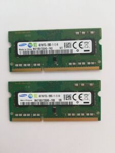 中古品SAMSUNGメモリ1R×8 PC3L-12800S-11-12-B4★4G×2枚 計8GB