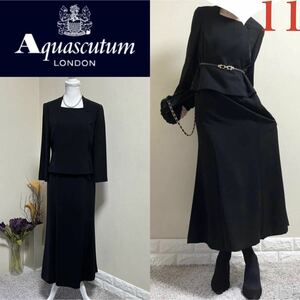 アクアスキュータム　高級　礼服　喪服　ブラックフォーマル　ワンピース 11 黒　Aquasqutum