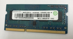 RAMAXEL PC3-12800S 4GB DDR3 ノートパソコン用メモリ DDR3-1600 4GB DDR3 LAPTOP-RAM