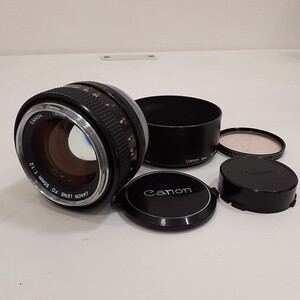 Canon キヤノン CANON LENS FD 55mm 1:1.2 単焦点 レンズ レンズフード BS-58付き 動作未確認 ジャンク品