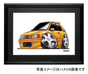 イラスト プジョー２０５ＧＴＩ（黄）