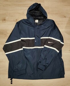 90s NIKE アノラックパーカー　ナイロンジャケット ナイロンパーカー ナイキ ブルゾン ＮＶＹ　L size VINTAGE　ヴィンテージ　ビンテージ