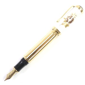 極美品▼モンブラン ポンパドール 侯爵夫人 ペン先18K Mニブ 3820/4810 パトロンシーズ 万年筆 ホワイト ゴールド 箱・ケース付 ドイツ製