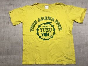 ゆず アリーナツアー2012-13 YUZU YOU カレッジ フロッキー プリント 邦楽 アーティスト 半袖Tシャツ レディース コットン100% S 黄色