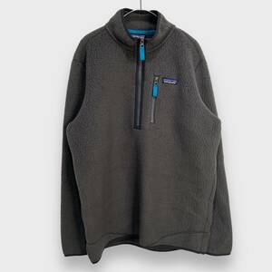 送料無料☆Patagonia☆レトロパイルプルオーバー☆ボアフリース☆ハーフジップ☆グレー☆L☆J24M