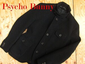 ★Psycho bunny サイコバニー★レディース ウールメルトン テーラードジャケット ブラック★R60929056A