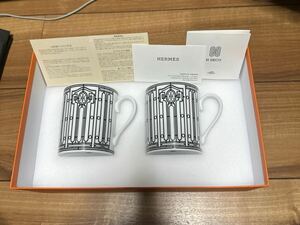 HERMES エルメス マグカップ　ペア　Hデコ　アッシュデコ シリーズ 300ml HERMES　Magu Hdeco pair White / Black