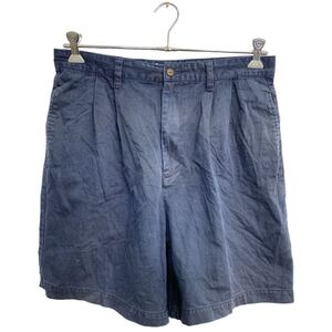 TOMMY HILFIGER チノショートパンツ W34 トミーヒルフィガー ネイビー コットン 古着卸 アメリカ仕入 2403-423