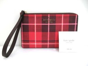 ケイトスペード Kate Spade ストラップ付お財布ポーチ 縦12.5×横19.5×厚み1.2cm 専用箱無 美品中古■