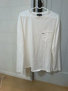 【良品】A.P.C アーペーセー ミスプリント　刺繍　ロングTシャツ　APC カットソー L