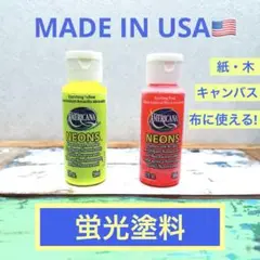 Americana 蛍光アクリル塗料 2色セット イエロー ピンク アメリカ製