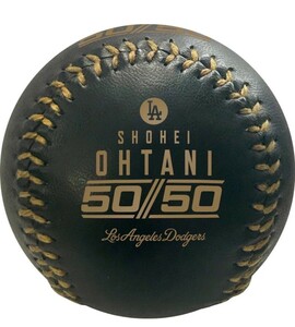 【完売品】大谷翔平 50/50 記念ボール ロサンゼルス・ドジャース Dodgers 50-50 Shohei OHTANI ブラック 黒 レザー プリントサイン MVP