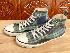 ★☆90s!希少レア!converse ALL STAR L.L.Bean 緑 チェック 7.5 26cm コンバース オールスター ハイカット USA ビンテージ 216☆★