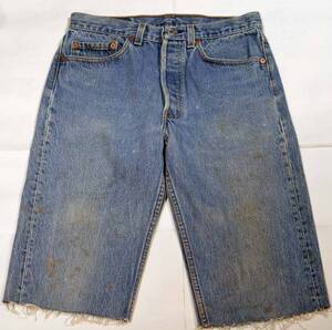 f936/LEVIS501 短パン カットオフ USA製．アメリカ製 色落ち抜群！