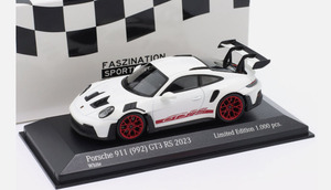 ミニチャンプス PMA 1/43 ポルシェ 911 (992) GT3 RS 2023 ホワイト / レッドホイール & デコレーション 特注品