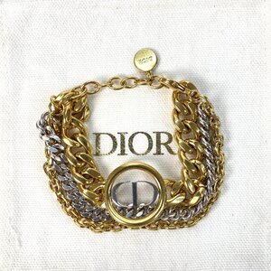 ディオール DIOR レディース CDサークルロゴ ブレスレット メタル 3連チェーン