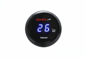 KN企画 KOSO LED 防水 バイク 単車 オートバイ 温度計 水温計 油温計 メーター アダプター センター ブルー 12V