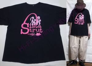 Sista Strut 古着 Tシャツ 黒 ピンク オーバーシルエット XL位 両面プリント バックプリント Black Pink used clothing Tee 半袖