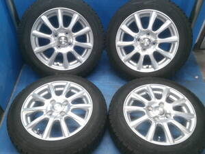 店）ジョーカー　5.5J14+50　4/100+ダンロップWM02　155/65R14スタッドレス　深溝　N-bOX　ムーヴ　ワゴンR　タント　ラパン　スペーシア