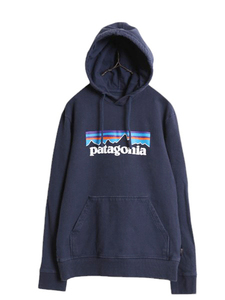 19年製 パタゴニア プリント スウェット フード パーカー メンズ S 古着 Patagonia トレーナー プルオーバー ストレッチ アウトドア 裏起毛