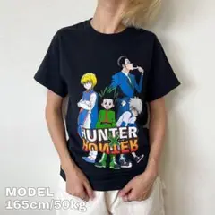 ハンターハンター プリントTシャツ マンガT アニメT 黒 S 10062