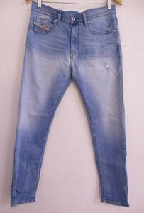 ☆2161【送料無料】DIESEL ディーゼル メンズ D-STRUKT TAPERED 081AP テーパード ストレッチ デニムパンツ W30 ブルー 裾リフレクター