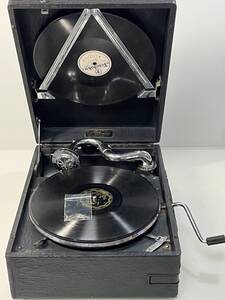 希少品　　Columbia/コロンビア　　NO-203　レコード蓄音機(手回し式)　蓄音機用針/ハンドル付　　動作品