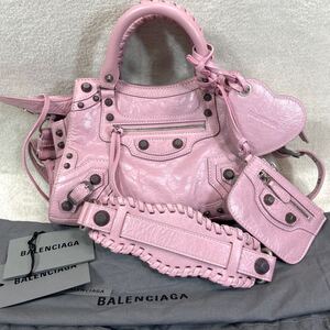 未使用同　☆超美☆BALENCIAGA バレンシアガ　NEO CAGOLE XS ネオカゴール　2way ハンドバッグ　ショルダーバッグ　ピンク　