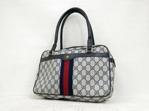 ◆美品◆GUCCI オールド グッチ◆GGスプリーム◆シェリー◆PVC カーフ レザー 本革◆ハンド バッグ◆紺 G金具◆ヴィンテージ◆A5818