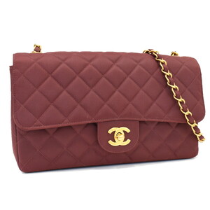 1円 ◎極美品 CHANEL シャネル チェーンショルダーバッグ マトラッセ ココマーク ナイロン ボルドー◎E.Dmu.mM-31