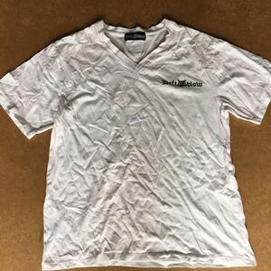 DEFTBLOW デフトブロウ ロゴ VネックTシャツ 半袖Tシャツ 半袖 デフト ホワイト