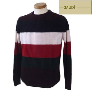 【秋冬SALE】 ガウディ/GAUDI ボーダーニット 48/Lサイズ