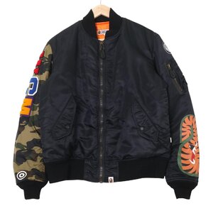 A BATHING APE/アベイシングエイプ SHARK シャーク MA-1 フライトジャケット ブルゾン 【RM134-008】214