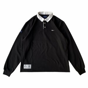 希少★新品本物【黒★2】★PUBA POLO LS プーバポロ ラグビーシャツ クジラ刺繍 正規店購入 ディセンダント 限定 入手困難 DESCENDANT 21SS