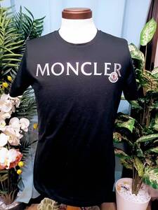 ワッペン ロゴ MONCLER モンクレール Tシャツ BLACK クリーニング済 国内正規品