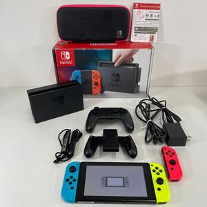 G◎ Nintendo 任天堂 Switch HAC-001 本体 Joy-Con（L） ネオンブルー/（R） ネオンレッド 初期化済み 左Joy-Conジャンク品 キズ汚れ有り