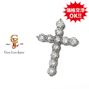 クロス モチーフ ダイヤモンド 5.32ct プラチナ トップ