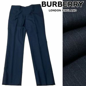 ☆☆ BU7L 新品！定価8.5万 春夏 イタリア製 Burberry バーバリー ストライプ スラックス トラウザース　ノータック　　ネイビー　サイズ48