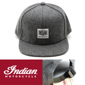 ウールキャップ 帽子 メンズ インディアン モーターサイクル Indian Motorcycle Wool Hat グレー 2860927 平ツバ USA モータースポーツ